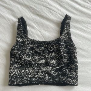 Lululemon Lab Crop Top Sportsbra 4 Black White Speckled